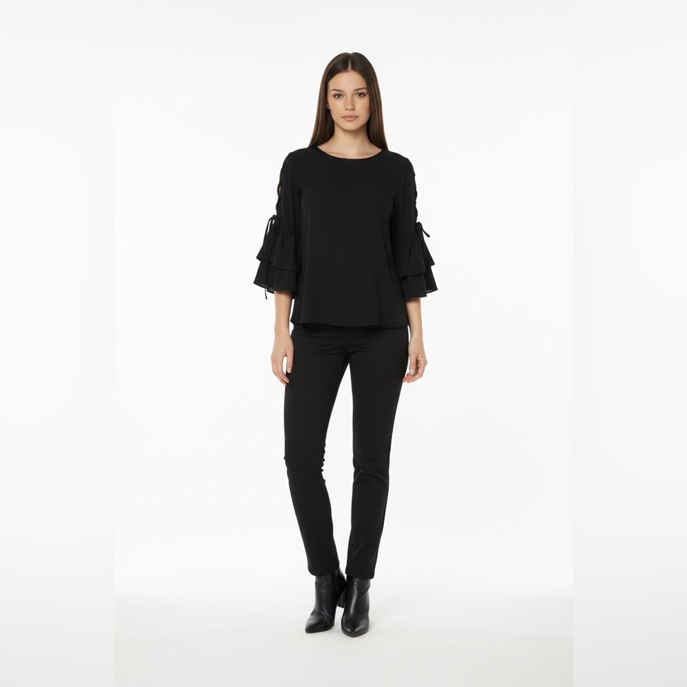 Pleione Tiered Bell Sleeve Lace-Up Top – NWT